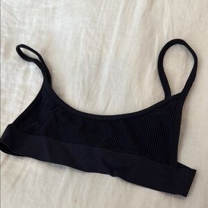 Frankie’s Bikini black ribbed bikini top Medium